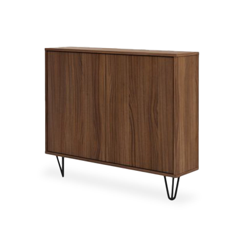 Slender 2-Door Storage Cabinet (Walnut)