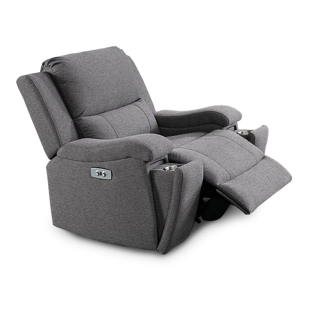 Soft Grey Fabric Power Recliner Chair with USB Chargers