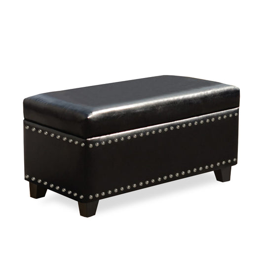 Storage Bench (Black PU Leather)