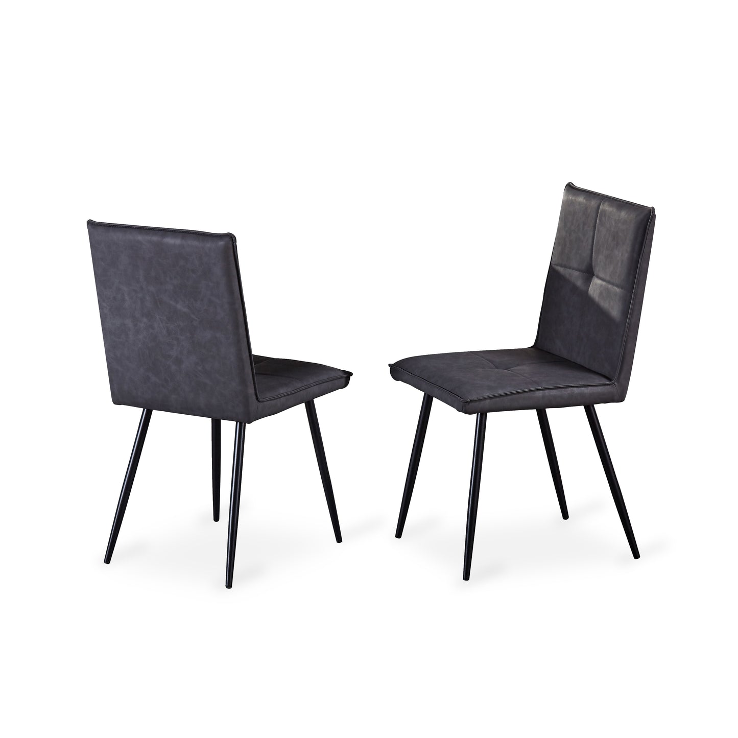 Tufted Grey Air Suede Chairs (2 Chairs)